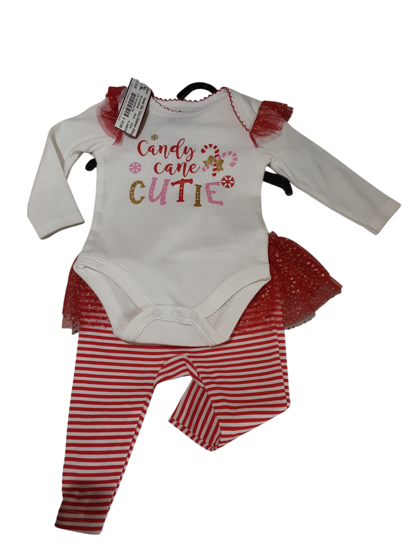Candy cane cutie 2 pc outfit 0-3m
