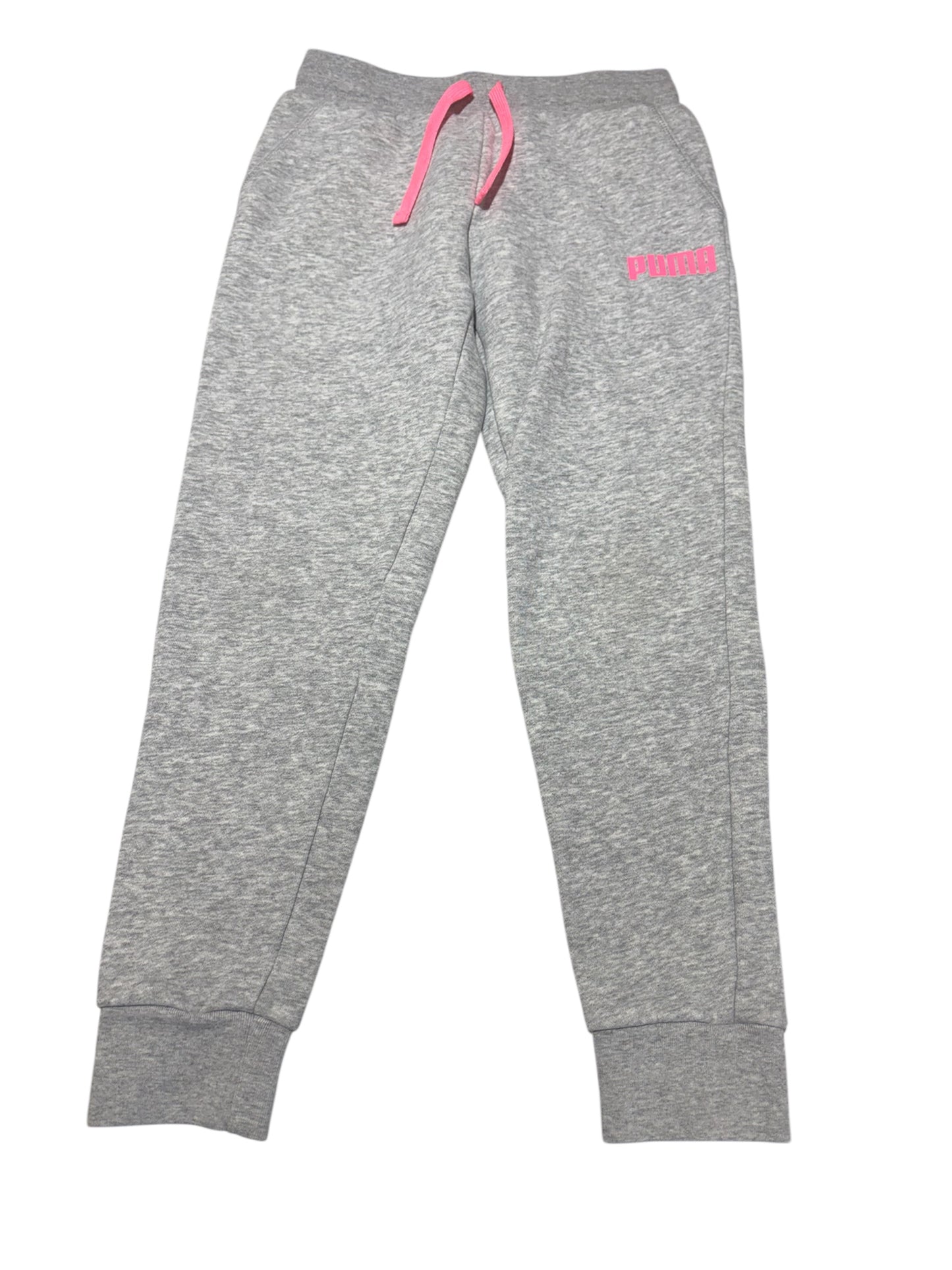 Grey and bright pink sweatpants