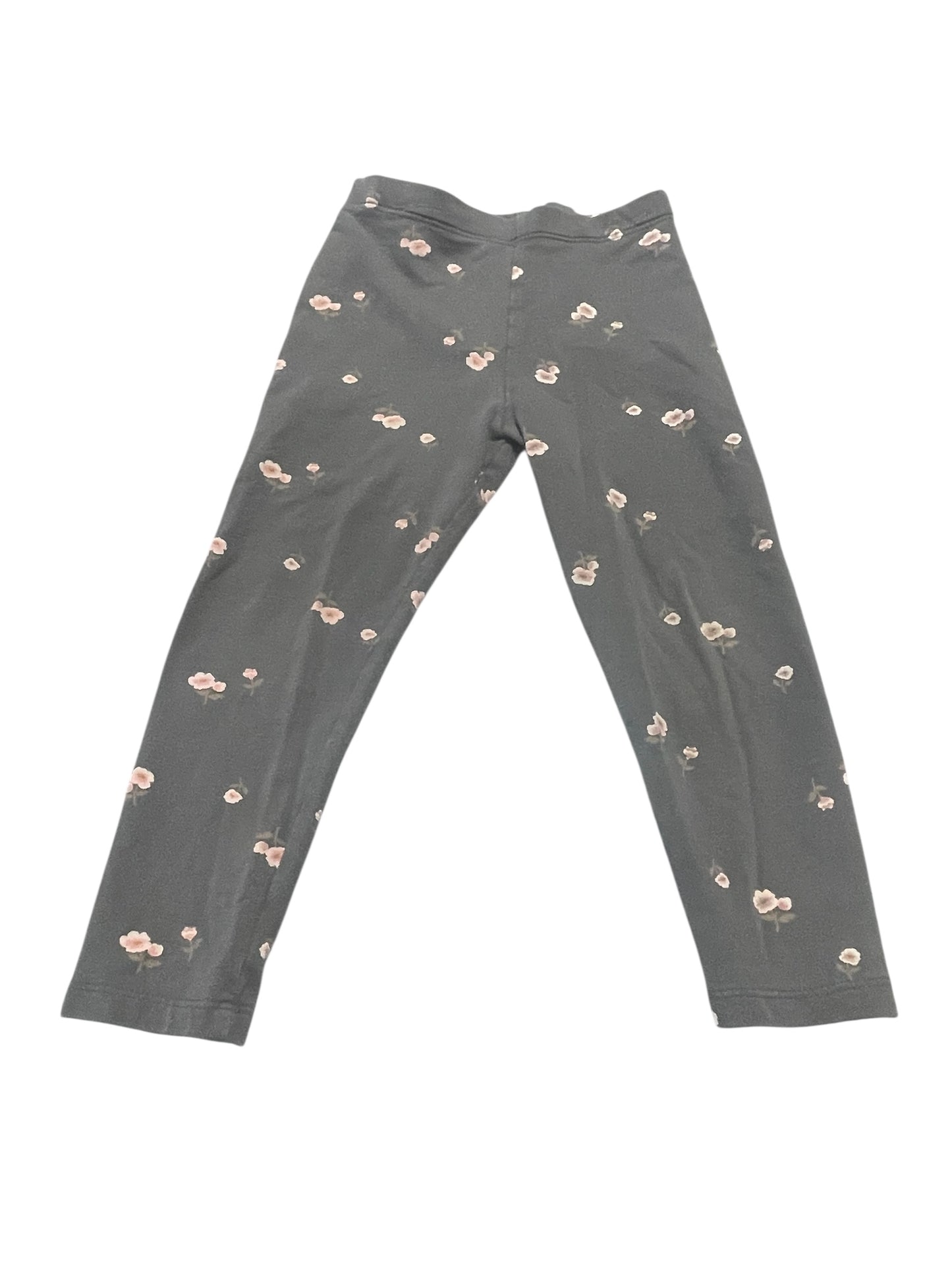 Grey Floral Leggings Size 2/3