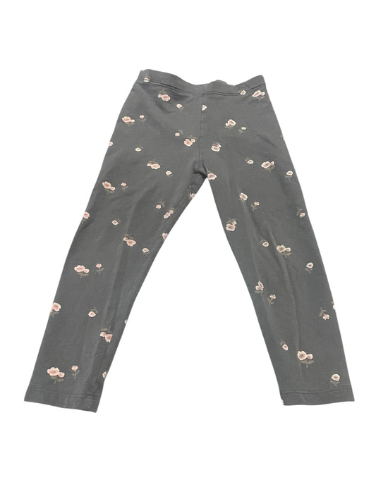 Grey Floral Leggings Size 2/3