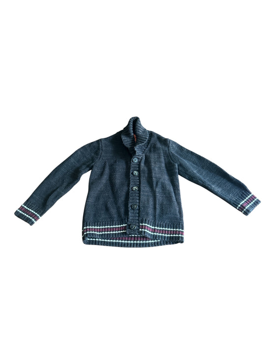 Button front net sweater 3T