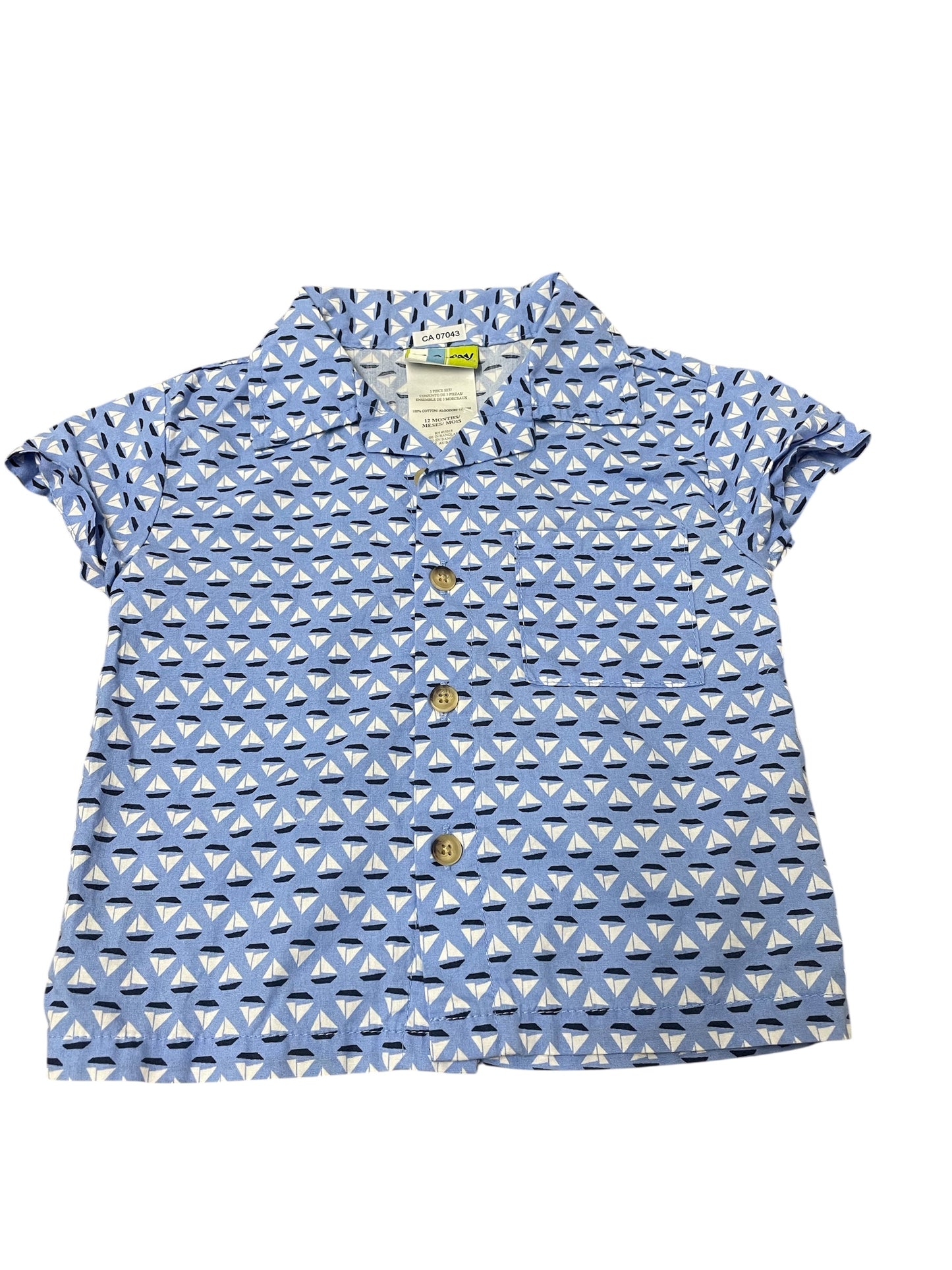 Geometric Pattern Button Up Size 12 Months