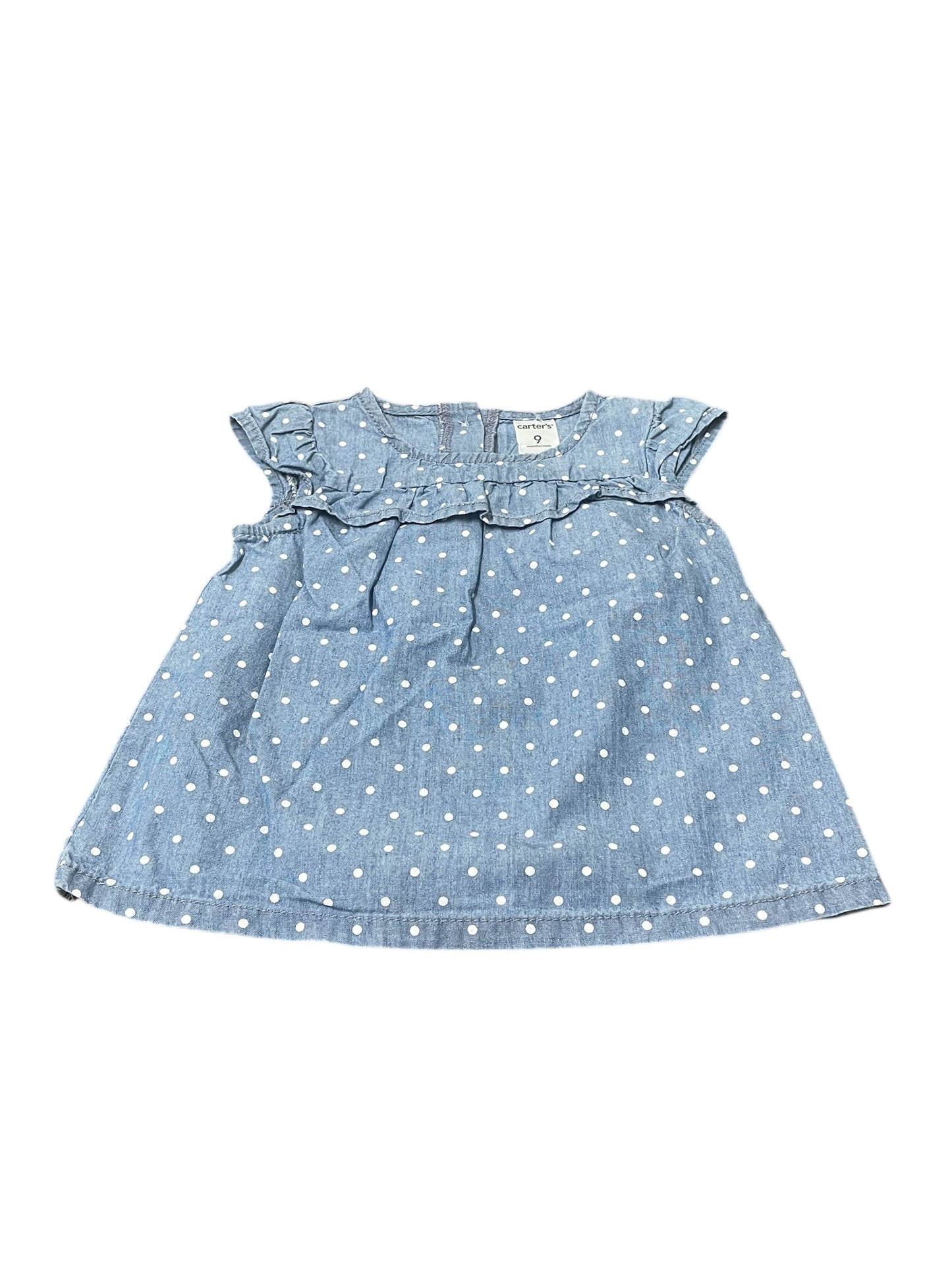 Polka Dot Denim Tank 9 Months