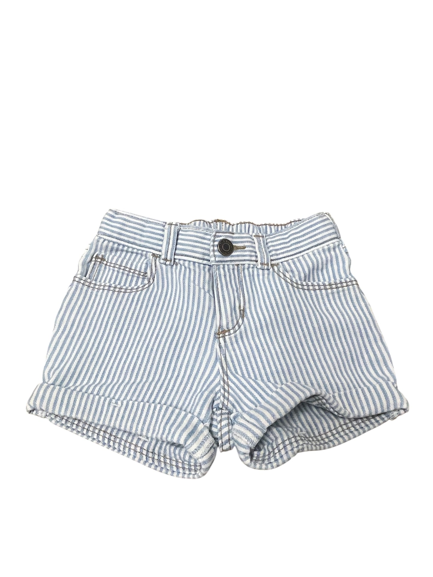 Cuffed Pinstriped Shorts 2