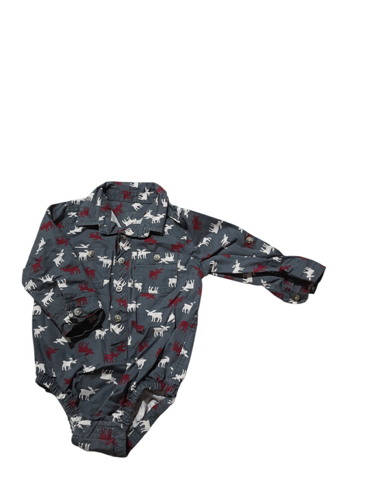Onesie Moose Print 12-18m