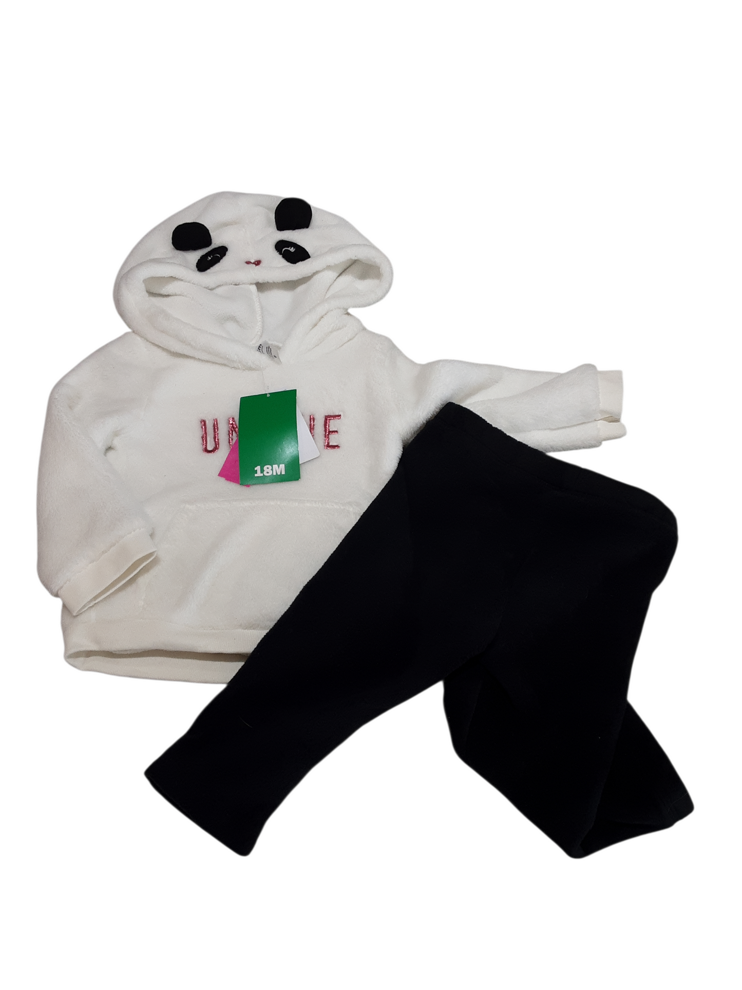 2 pc fuzzy panda outfit