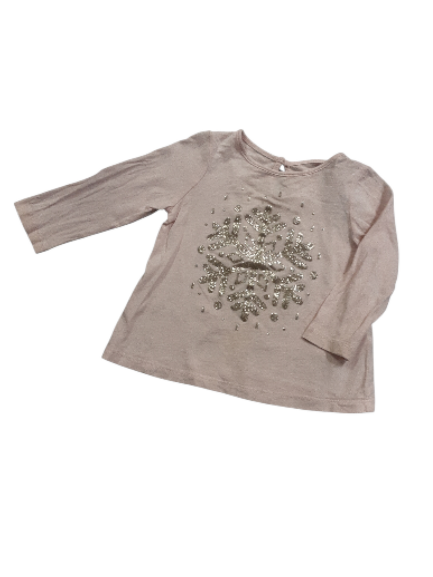 Gold glitter snowflake size 6-12m