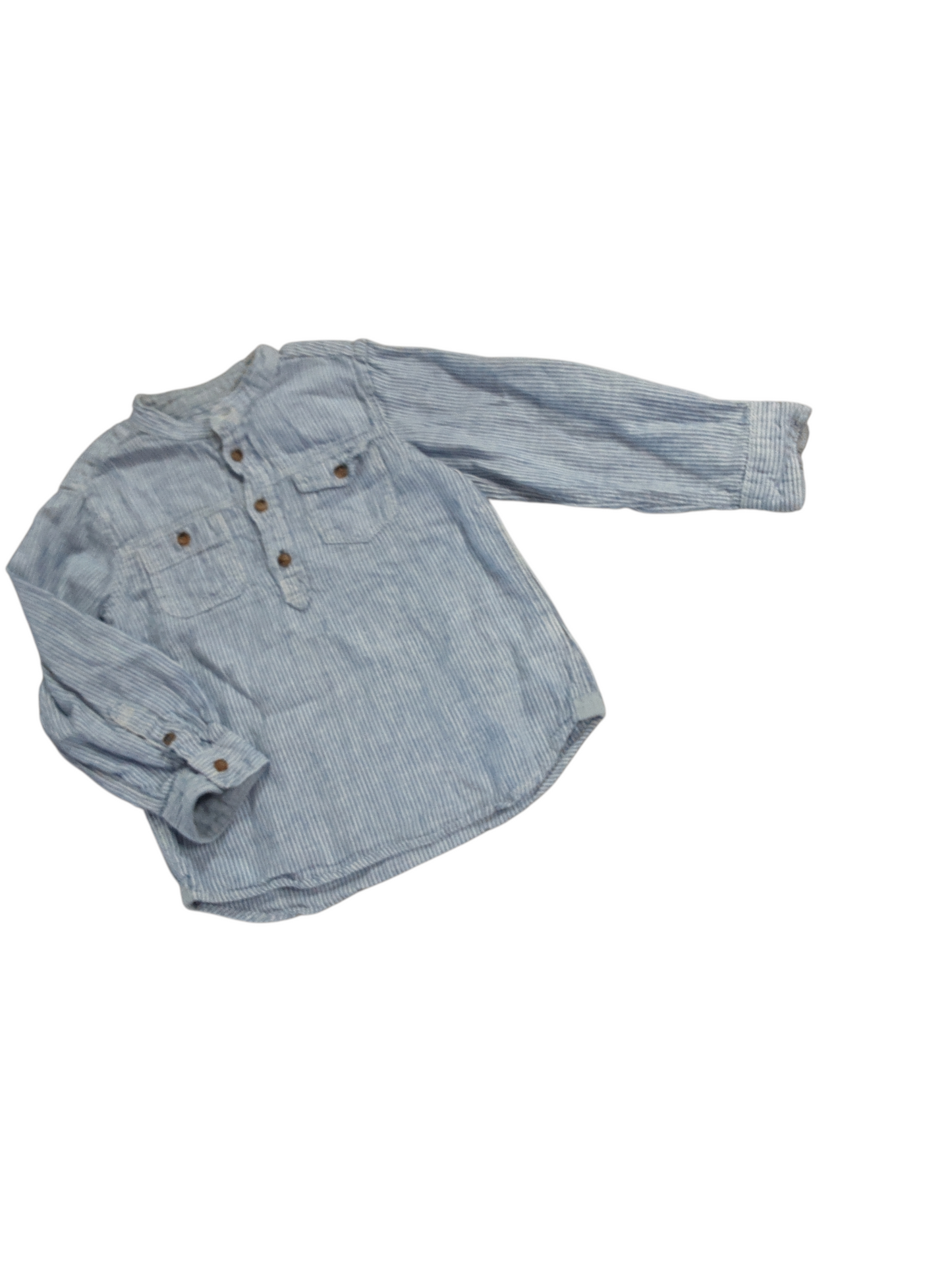 Blue and white pinstripes size 3/4