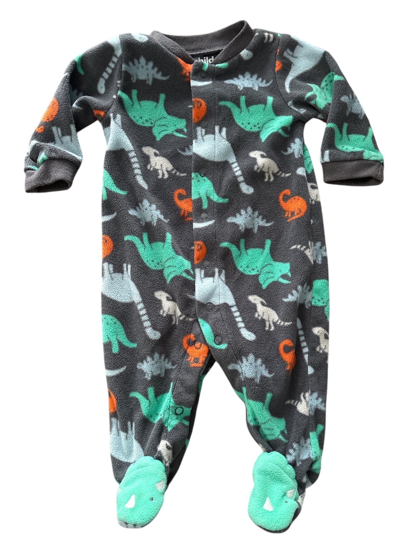 Fleece Dino’s. Size 0-3m