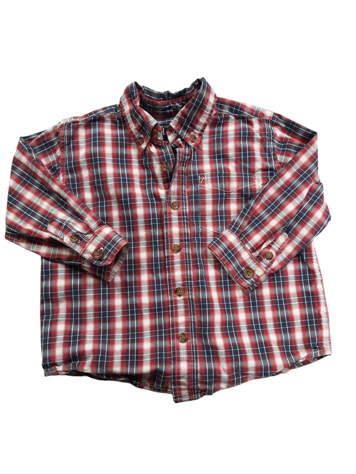 Blue and red plaid, size, 24 months.