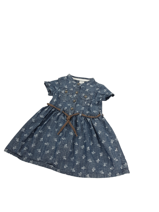 Light denim with flowers, Size 12M