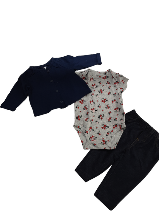2 pc set with cotton cardigan size 6months