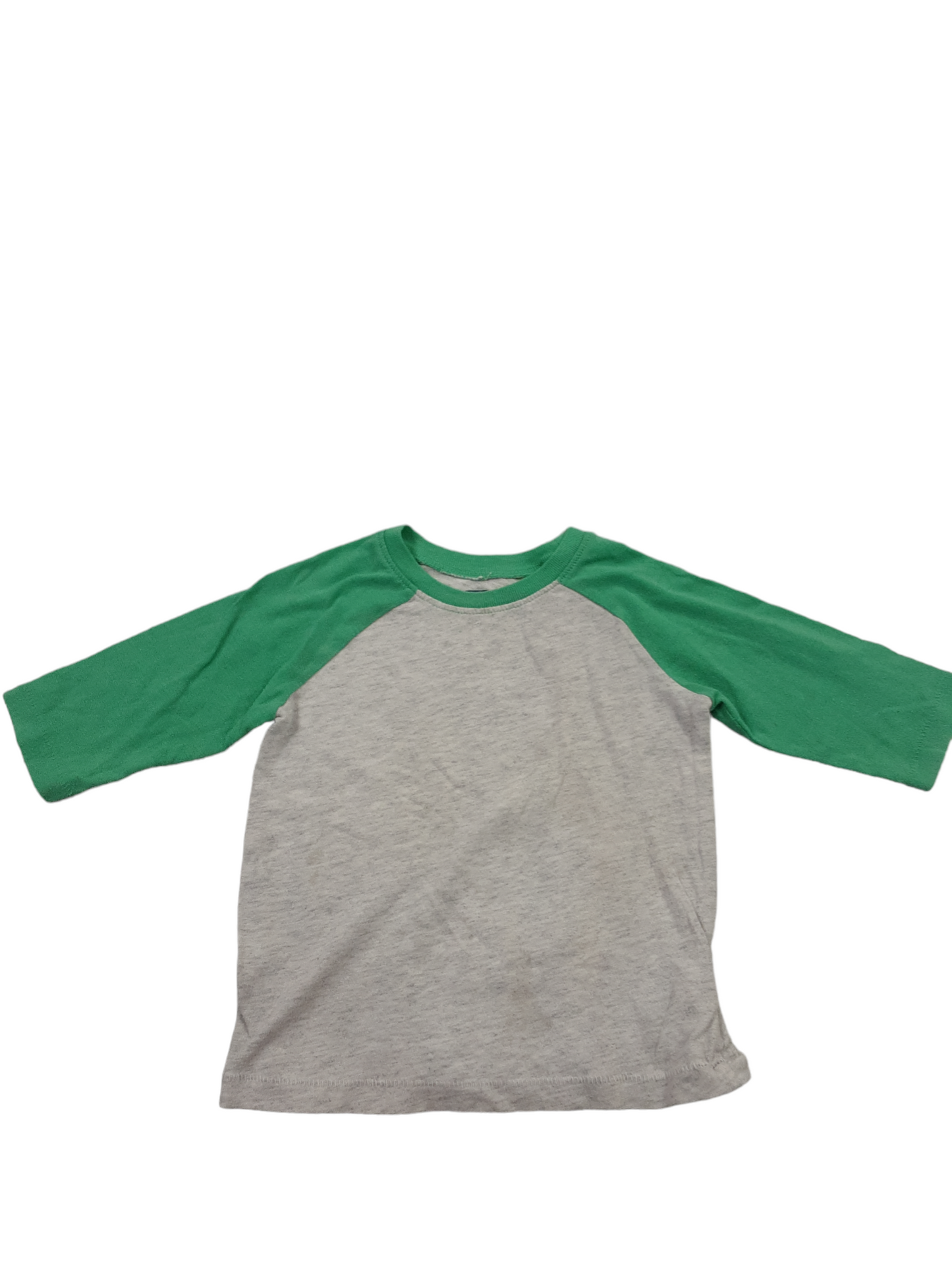 Green/Light grey baseball style top size 18-24months