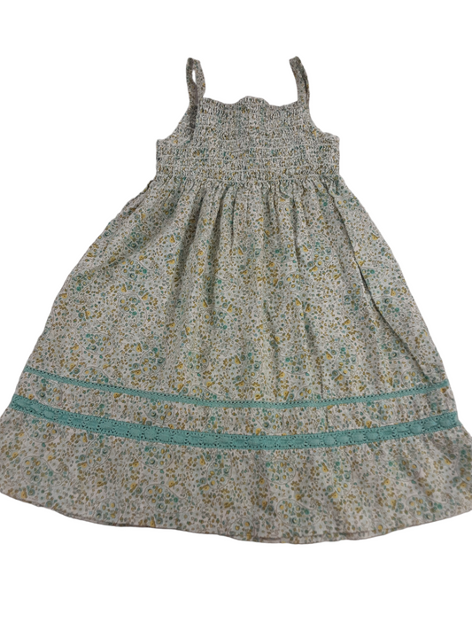 Green-yellow print sundress size 2