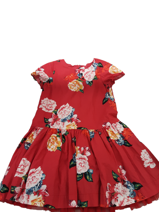 Floral poppy red dress size medium