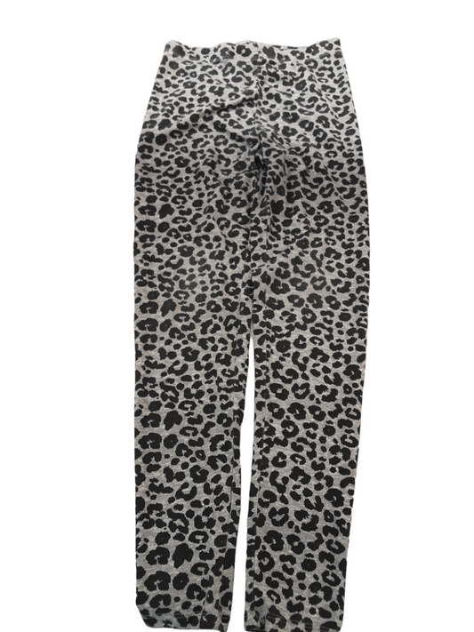 Grey-black animal print leggings size 10-12yrs
