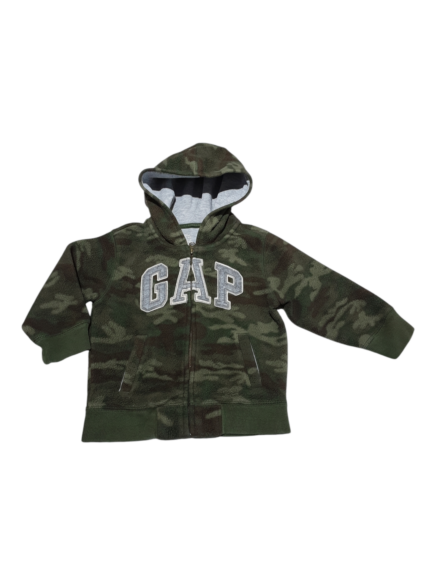 Camo zip up sweater