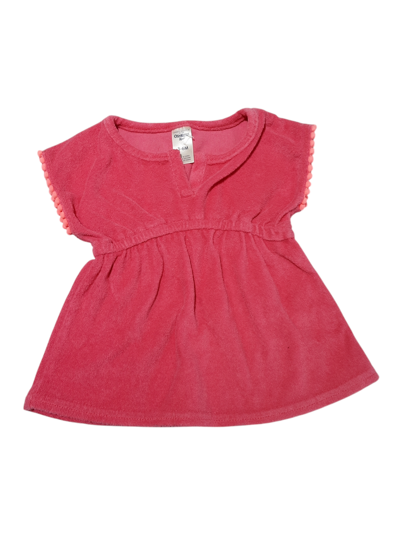 Pink cover up size 3-6m