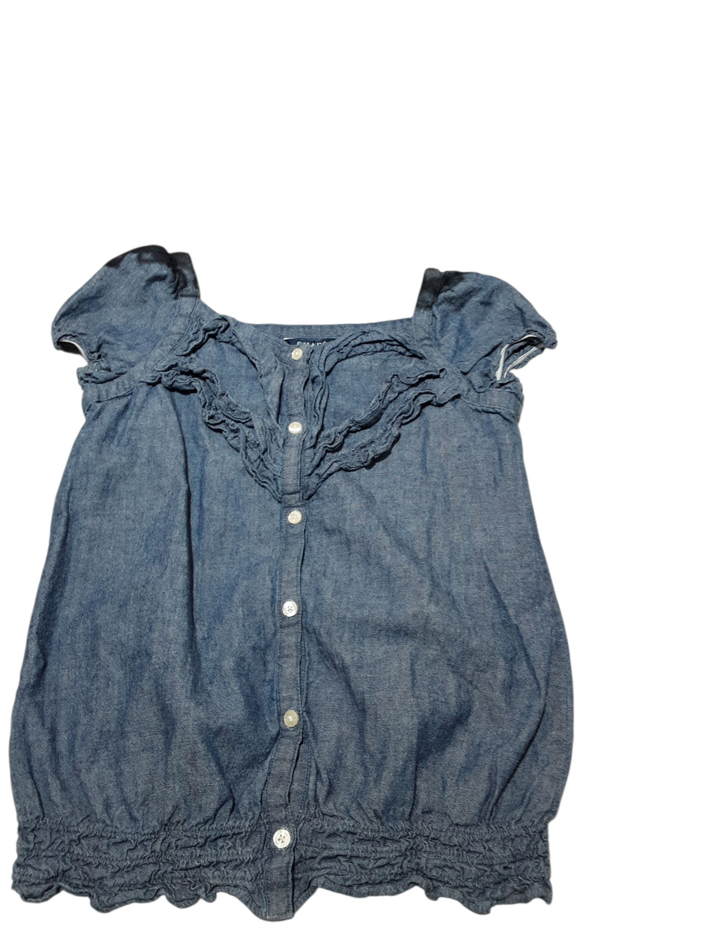 Ruffle detail denim top size 8-10