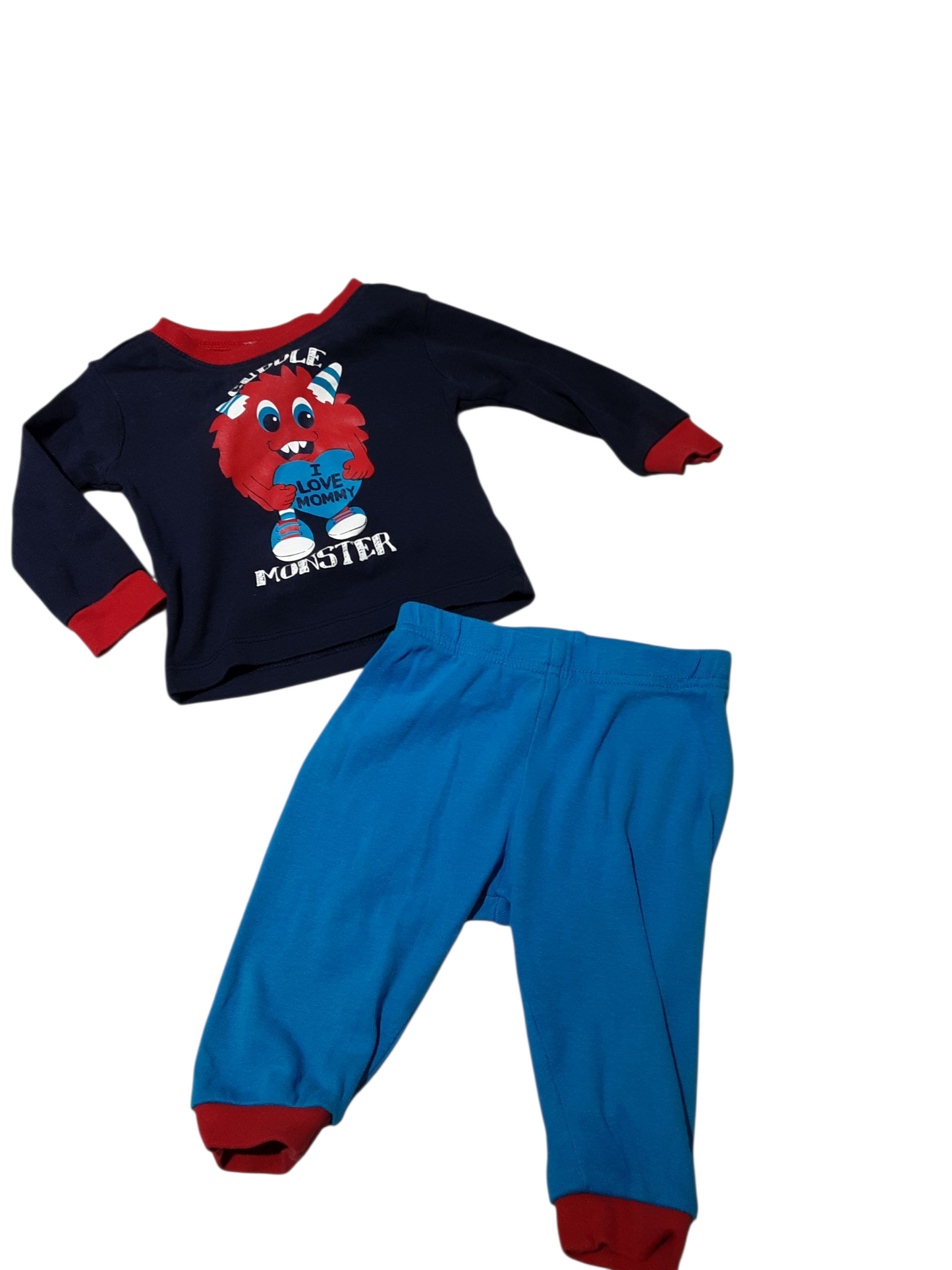 Cuddle monster 2 pc pj 6-9m