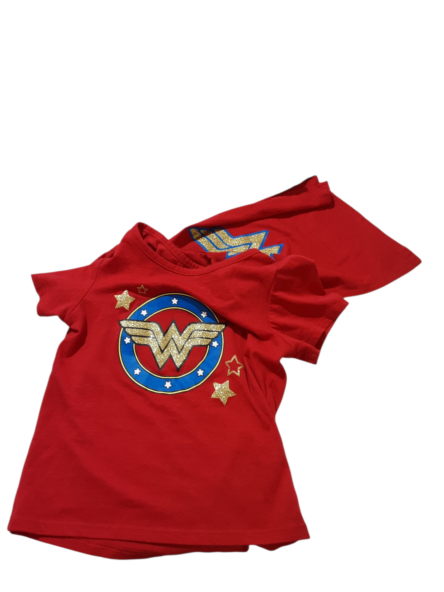 Wonderwoman tee and cape size 5t