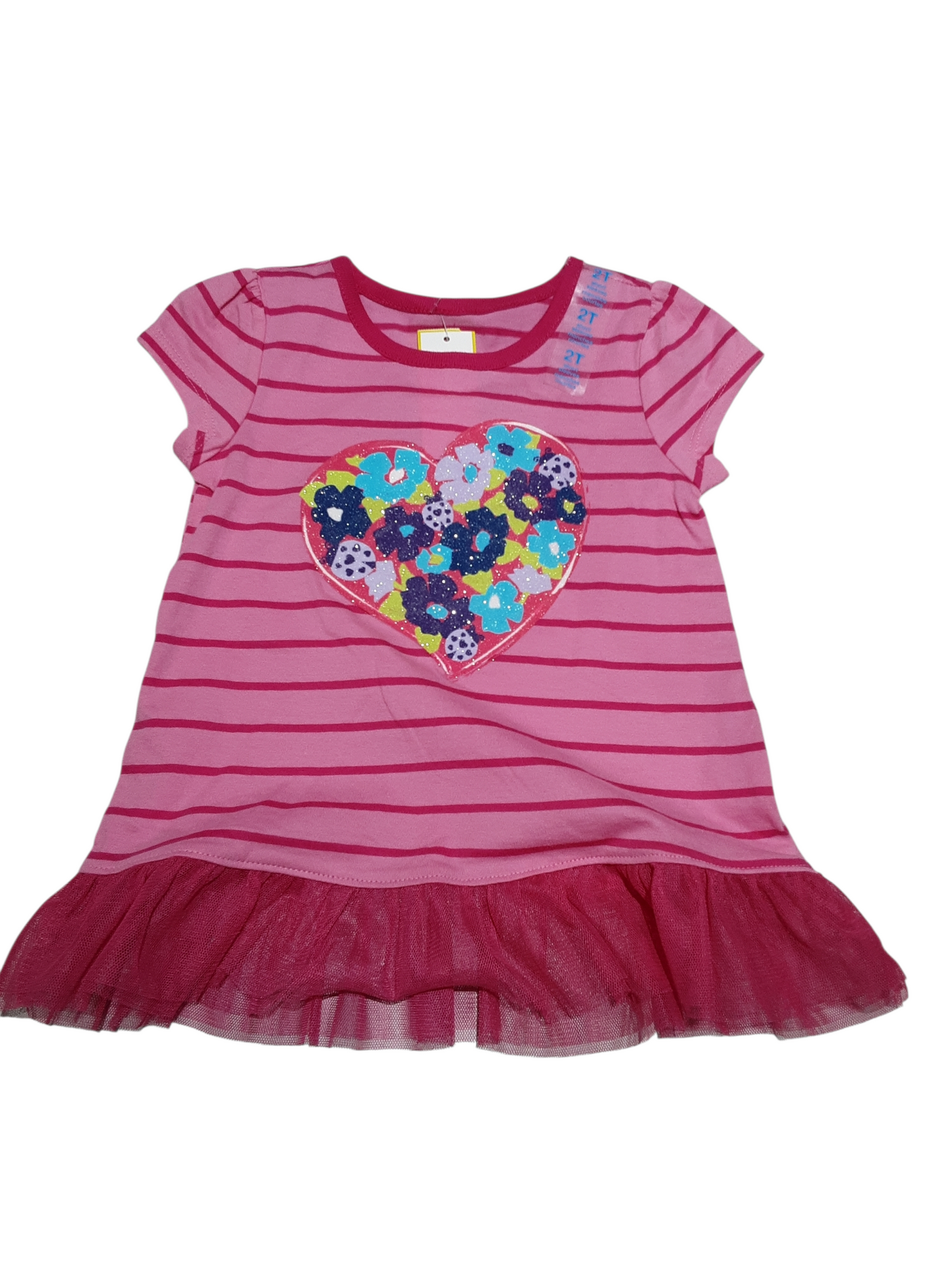 Striped frilly tee 2t