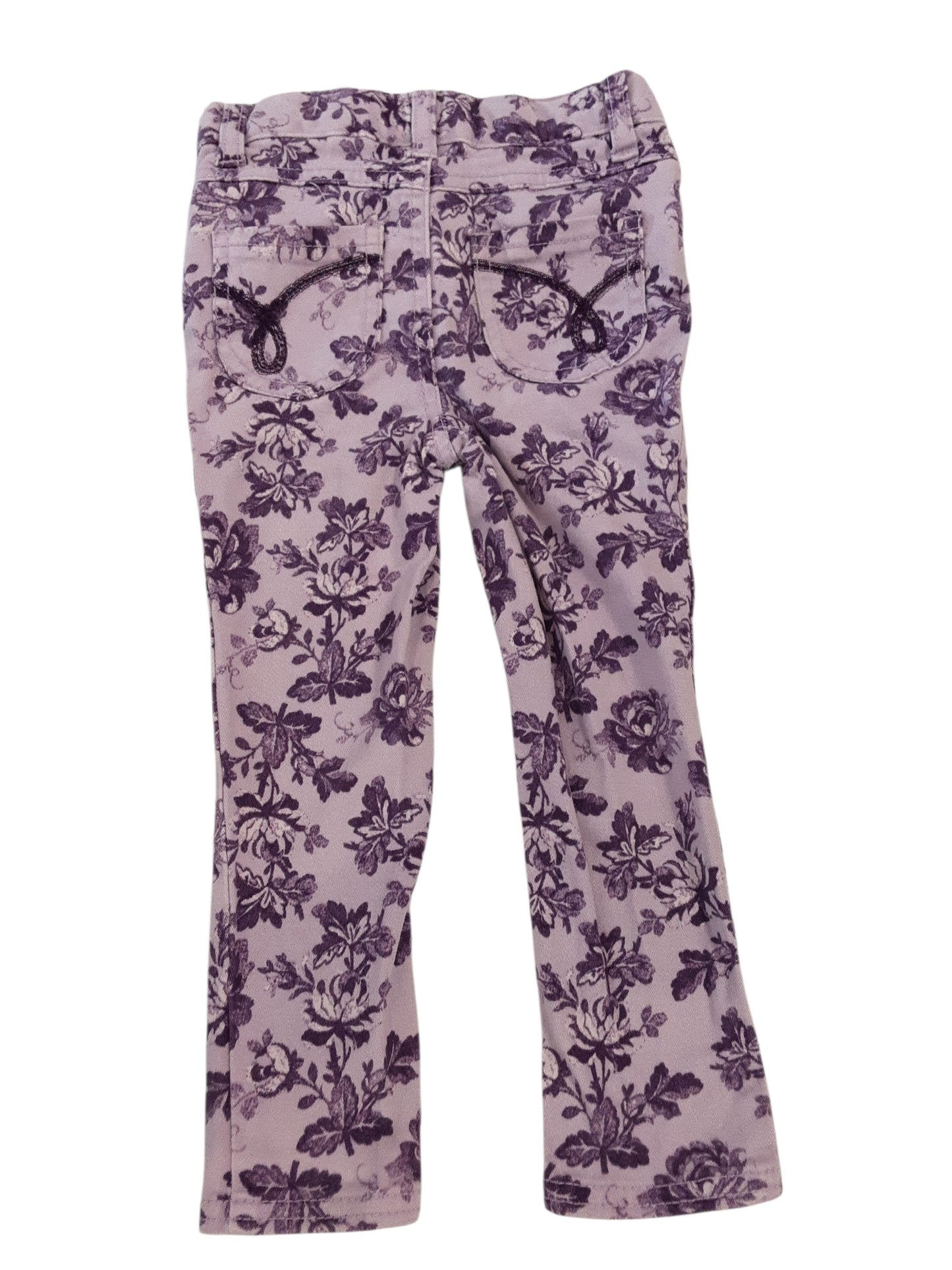 Purple flower pants with adjustable waistband size 2