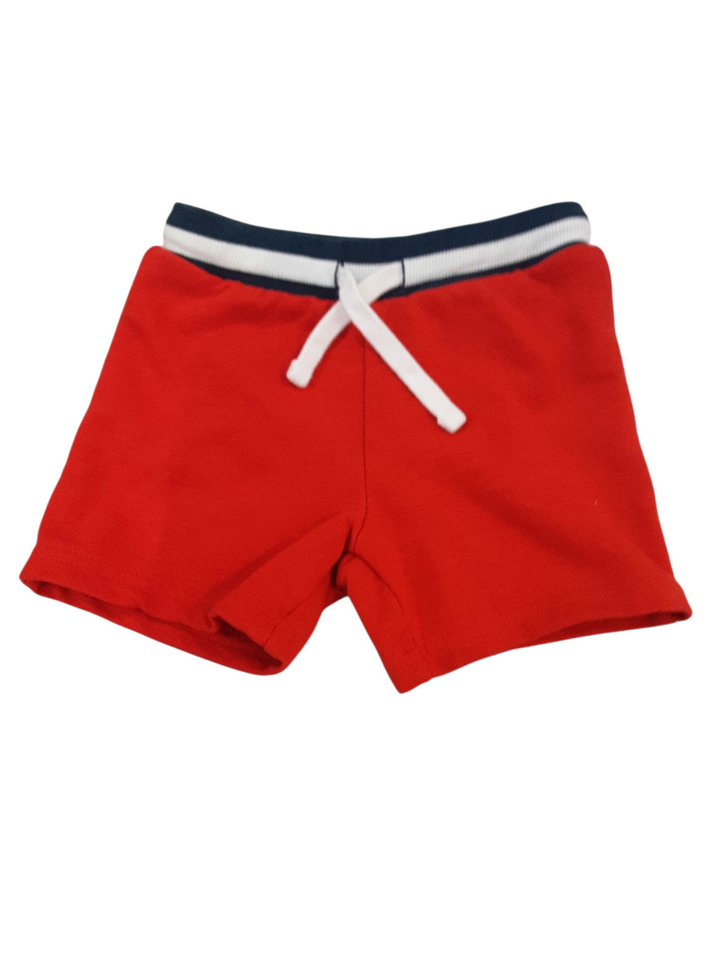 Orange with navy/white waistband shorts size 2
