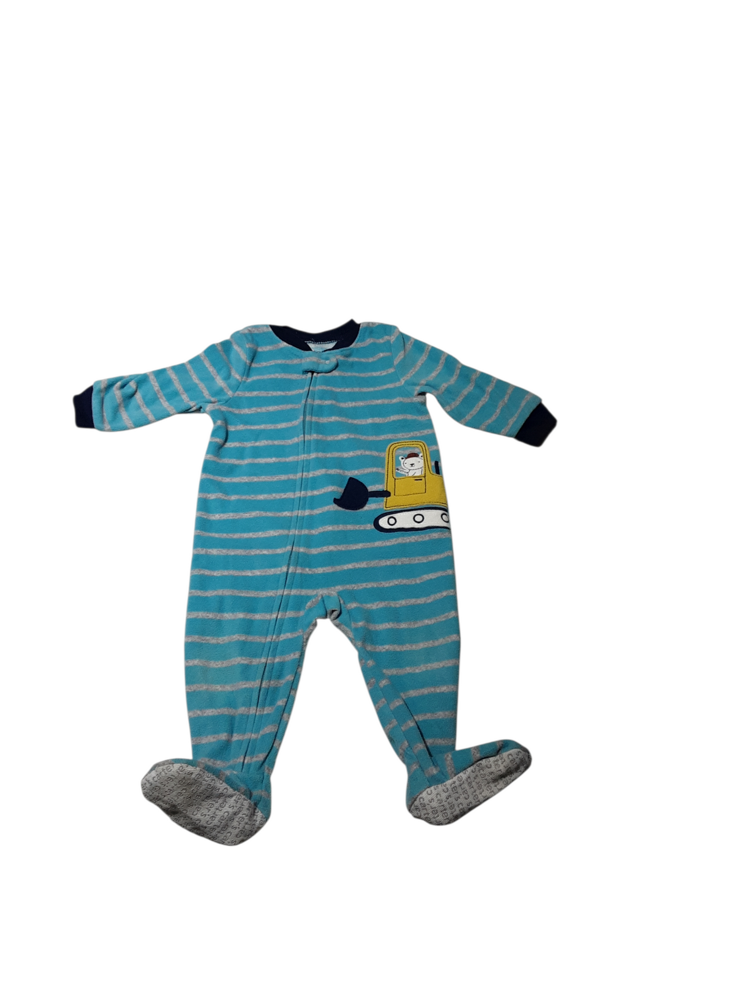Fleece striped construction sleeper 9m