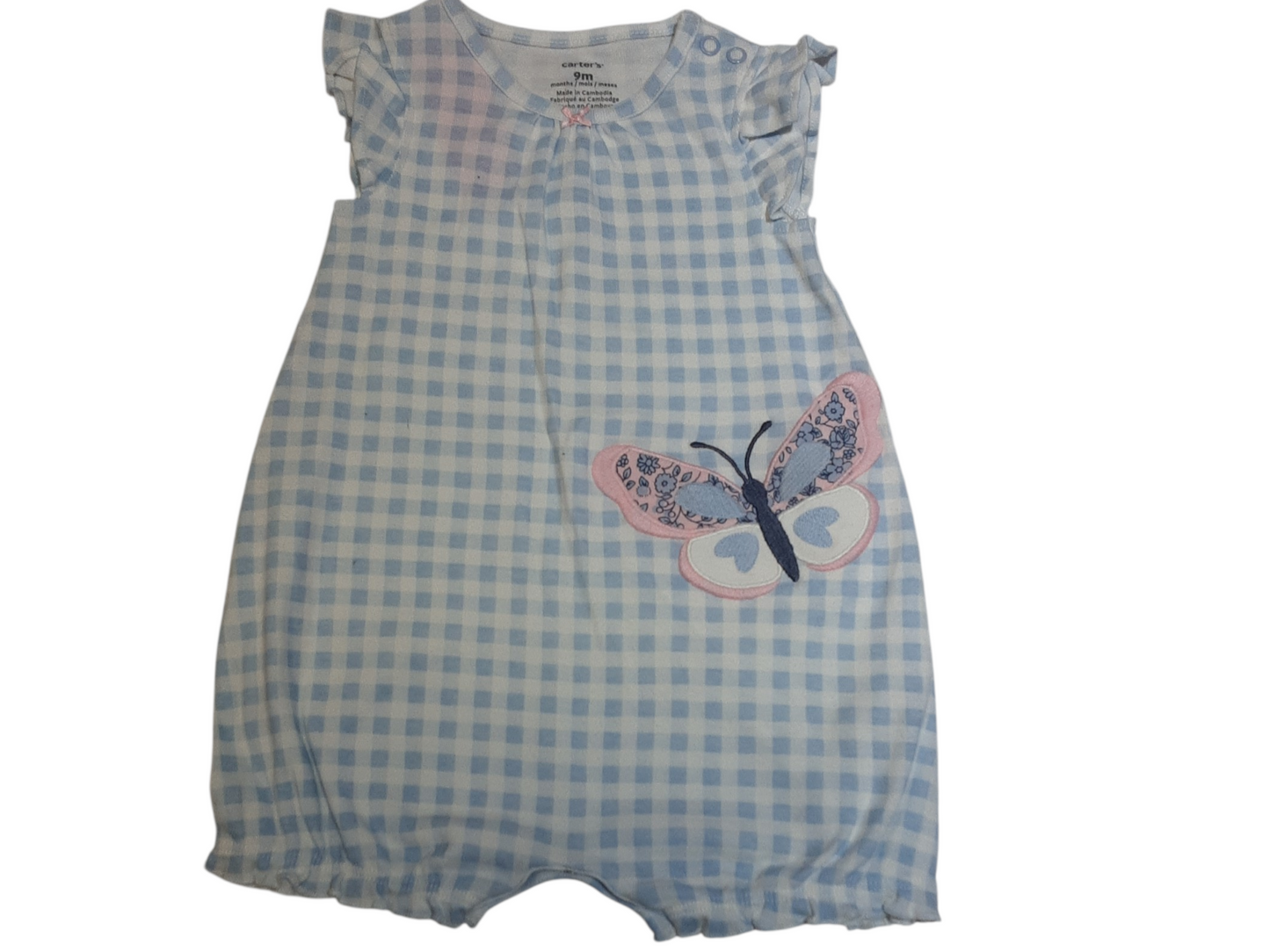 Gingham Butterly Romper size 9m