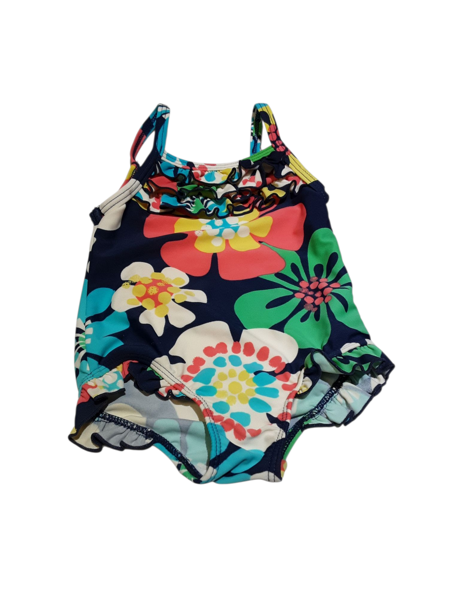 Navy and floral swimsuit size 12months