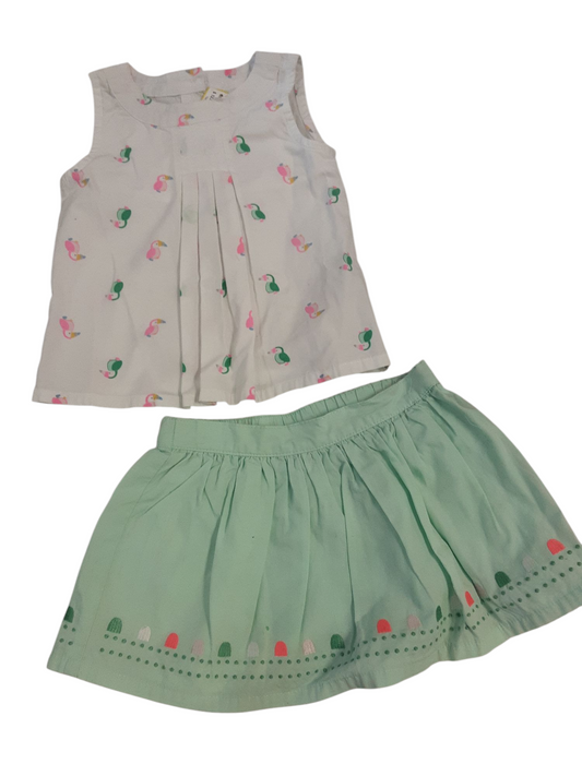 2 pc skirt and blouse set size 18-24months