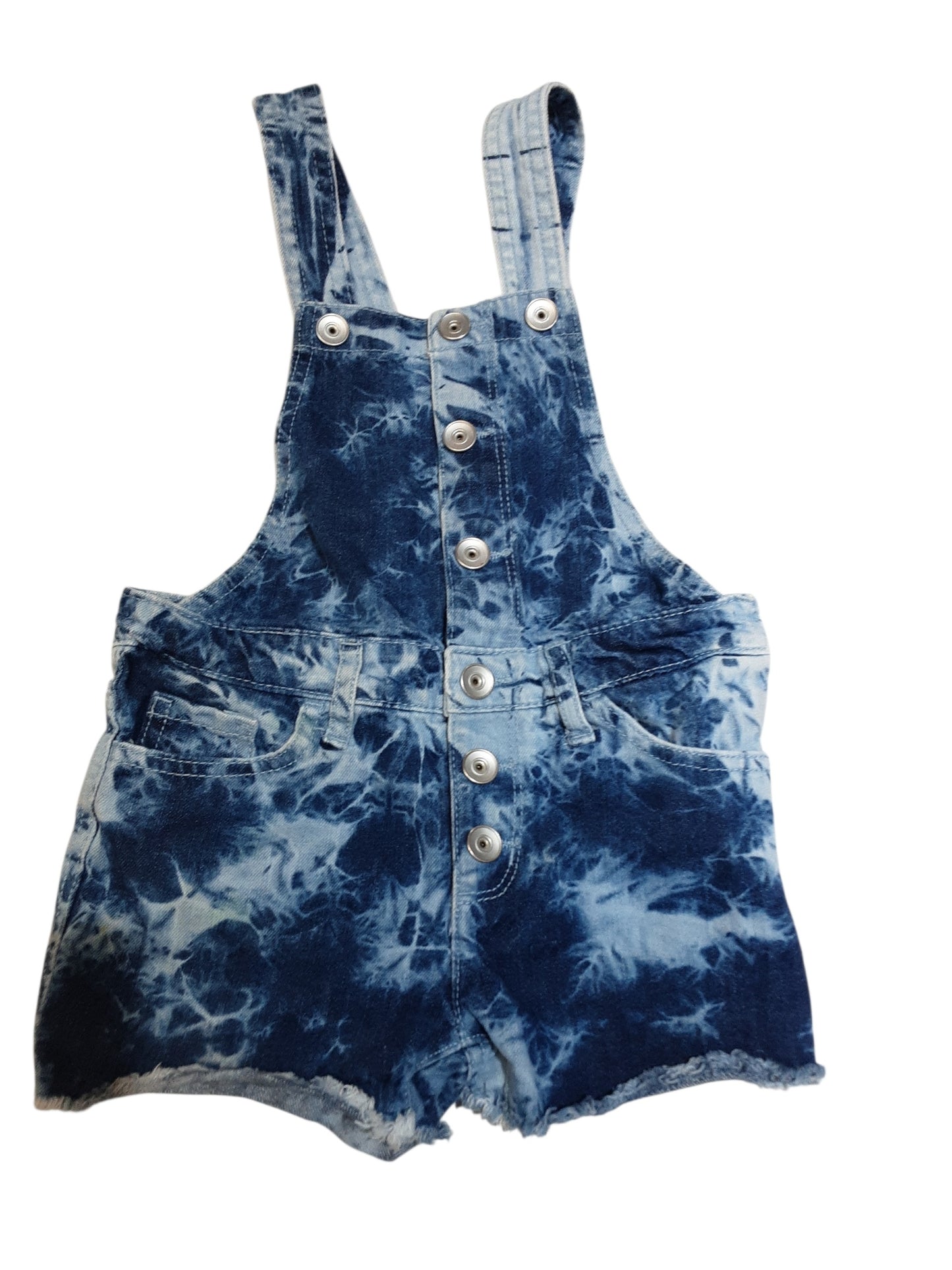 Tie die denim short overalls size 5