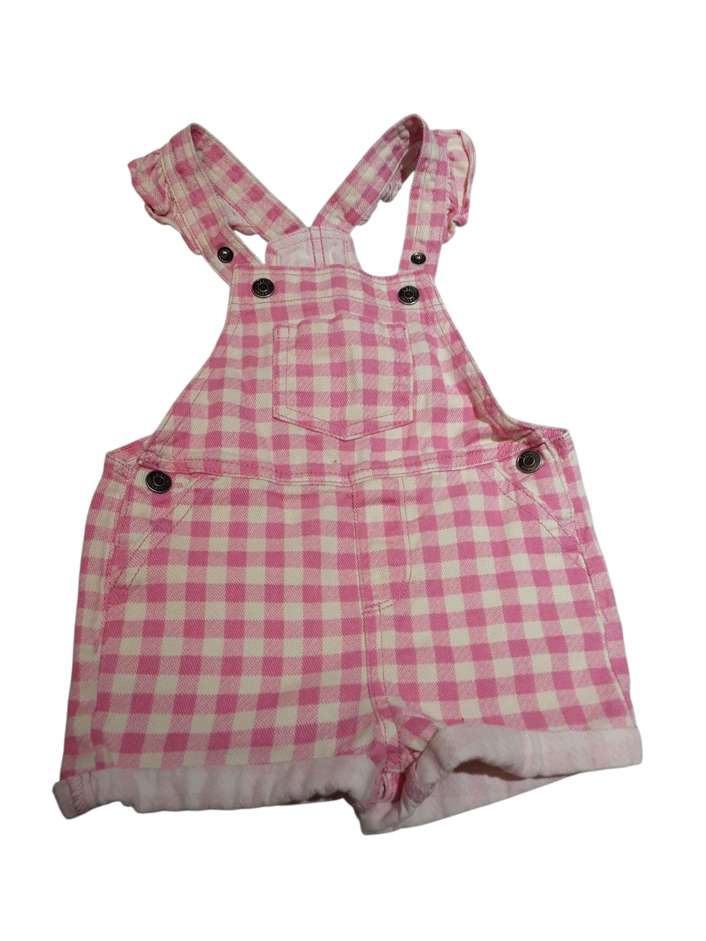 Pink & white Gingham short all size 18-24months