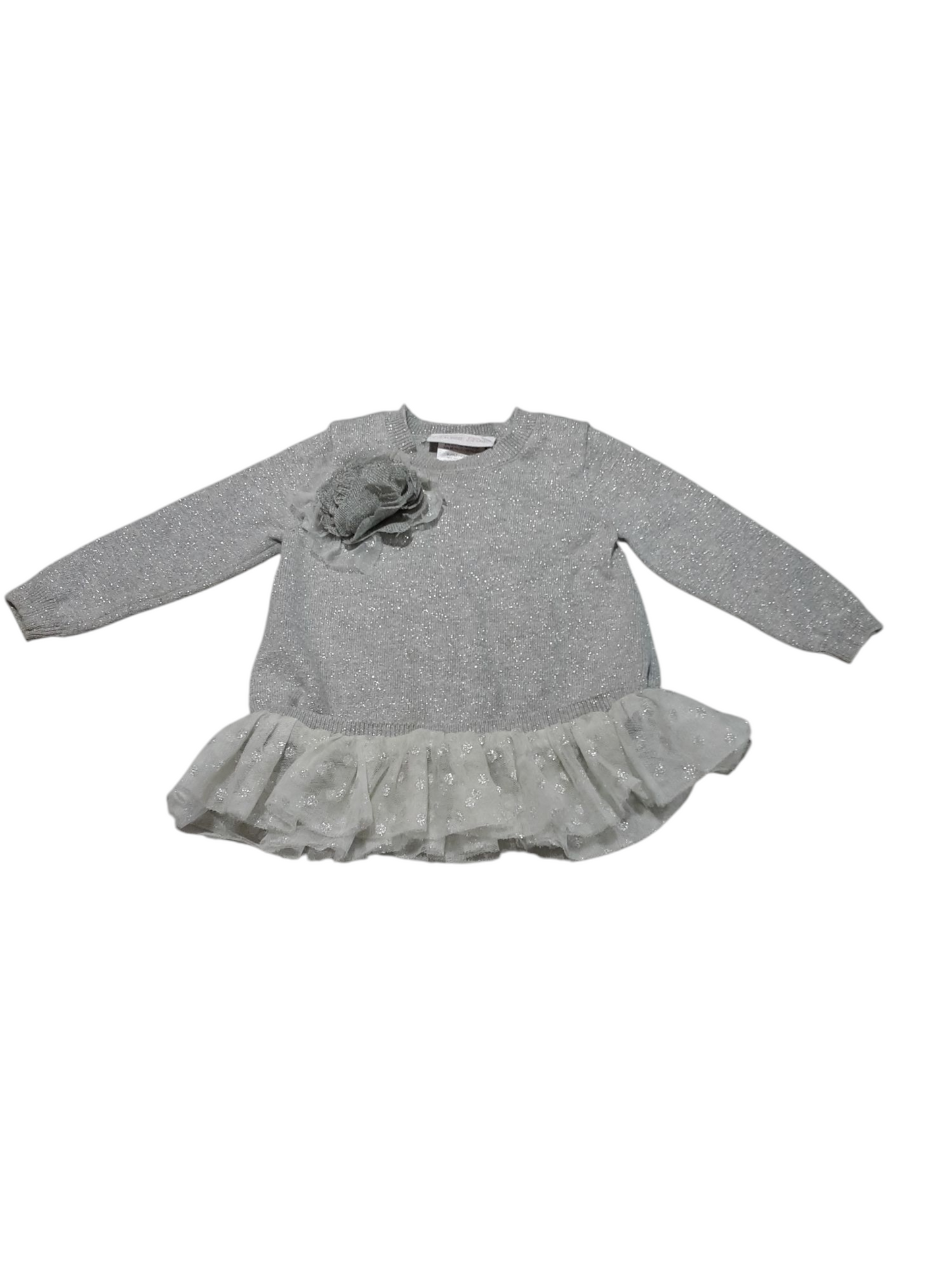 Silver Ruffle Shirt, size 12m