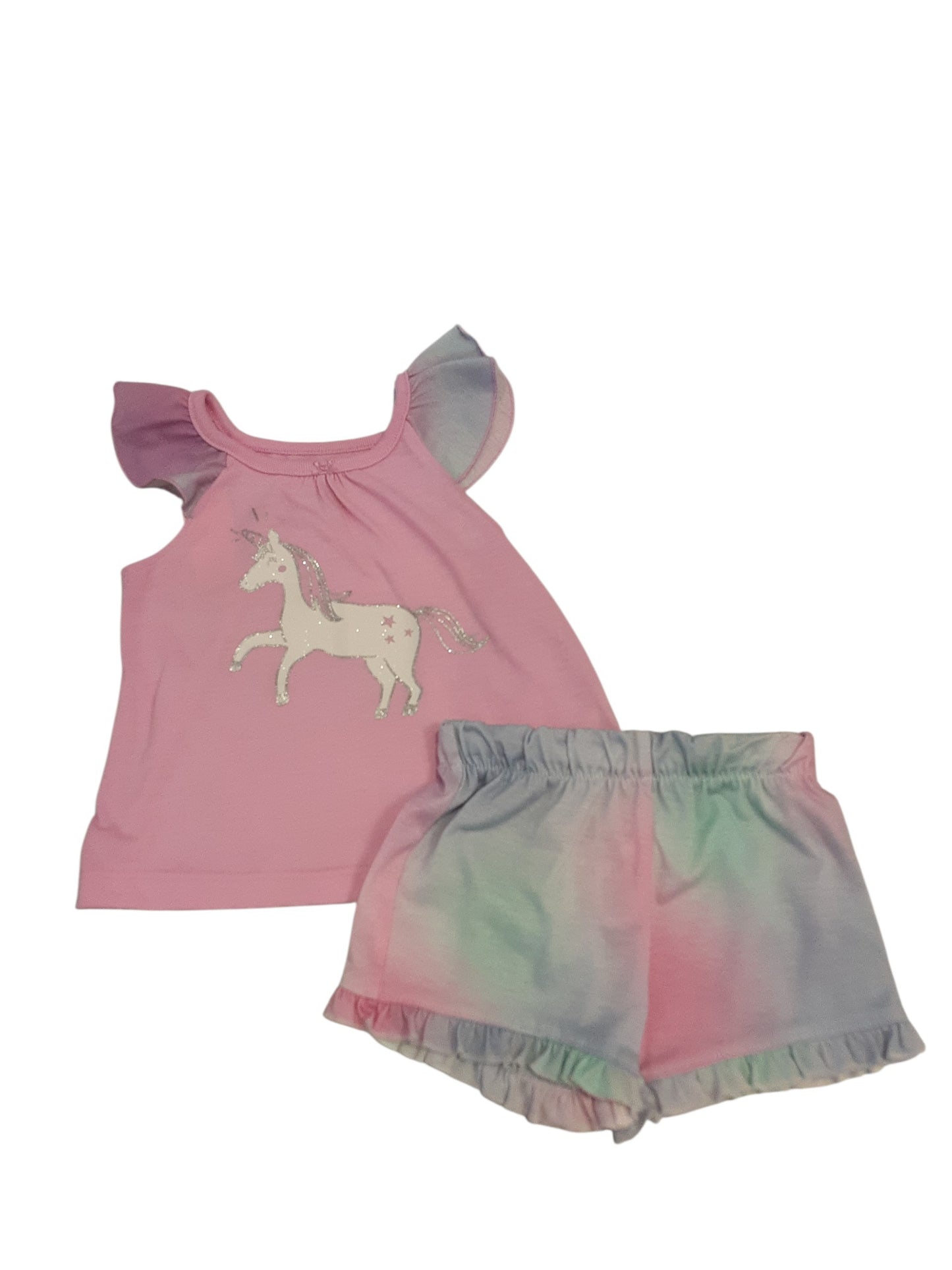 Little rainbow unicorn pajama set size 2