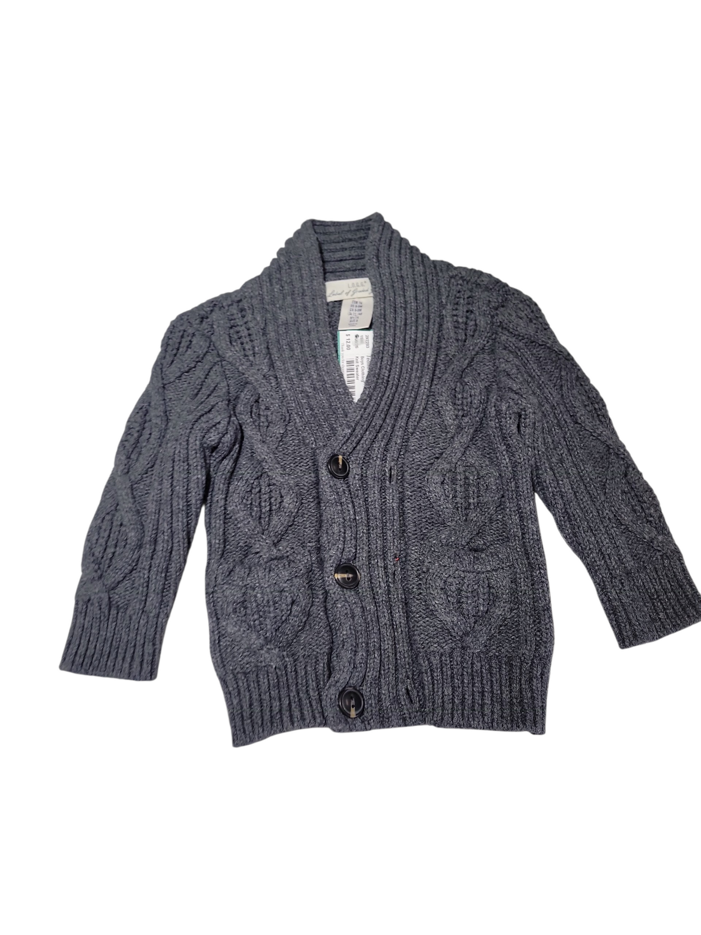 Dark Grey knit sweater 6-9m