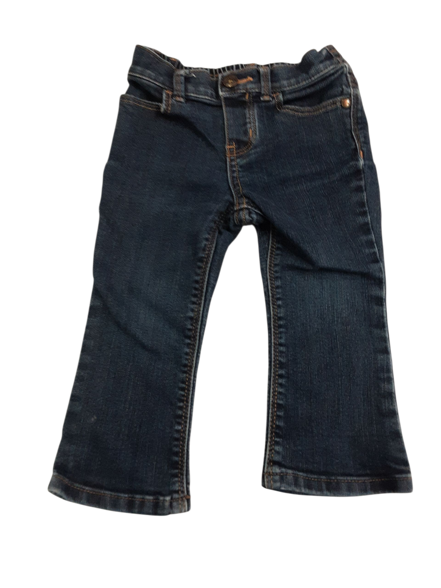 Medium soft denims with half elastic waistband,  size 18months