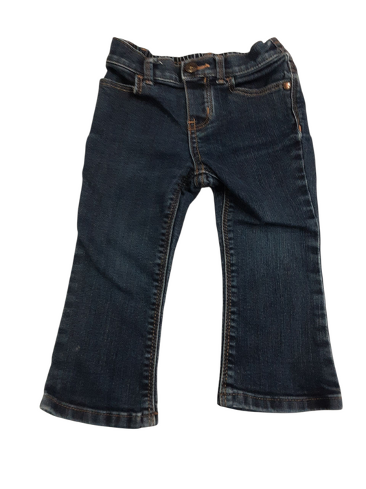 Medium soft denims with half elastic waistband,  size 18months
