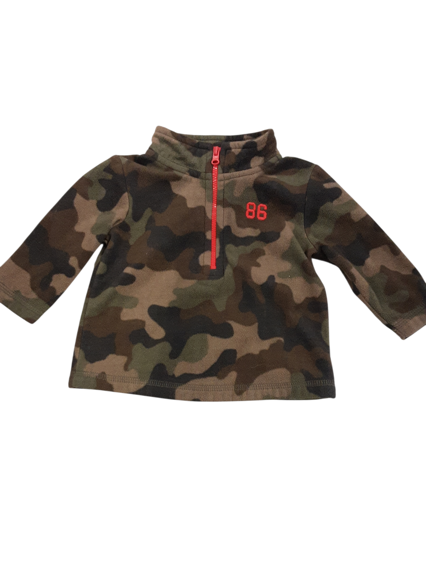 Camouflage 1/2 zipper size 6-12months