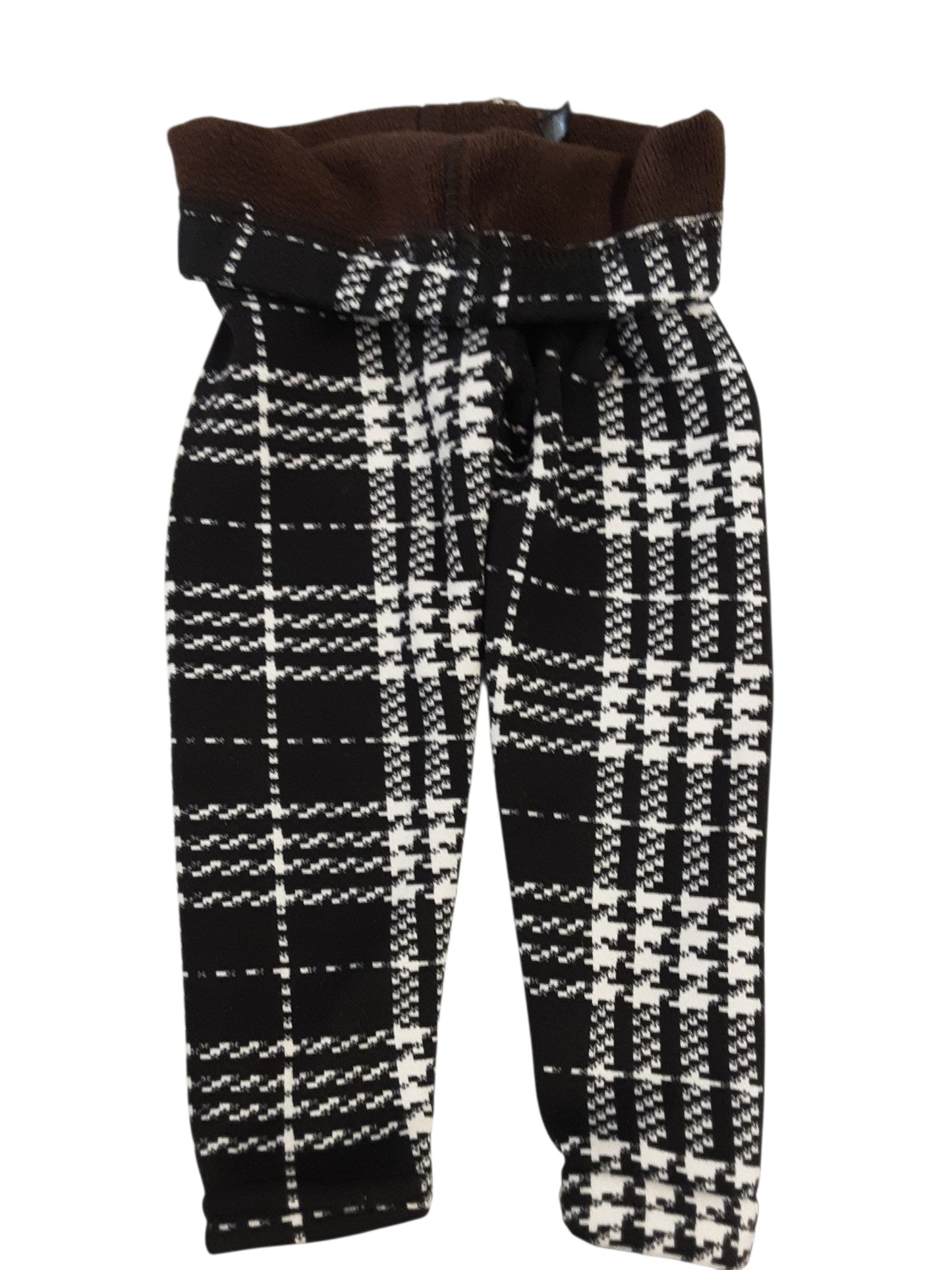 Thick lined cozy plaid leggings size 2