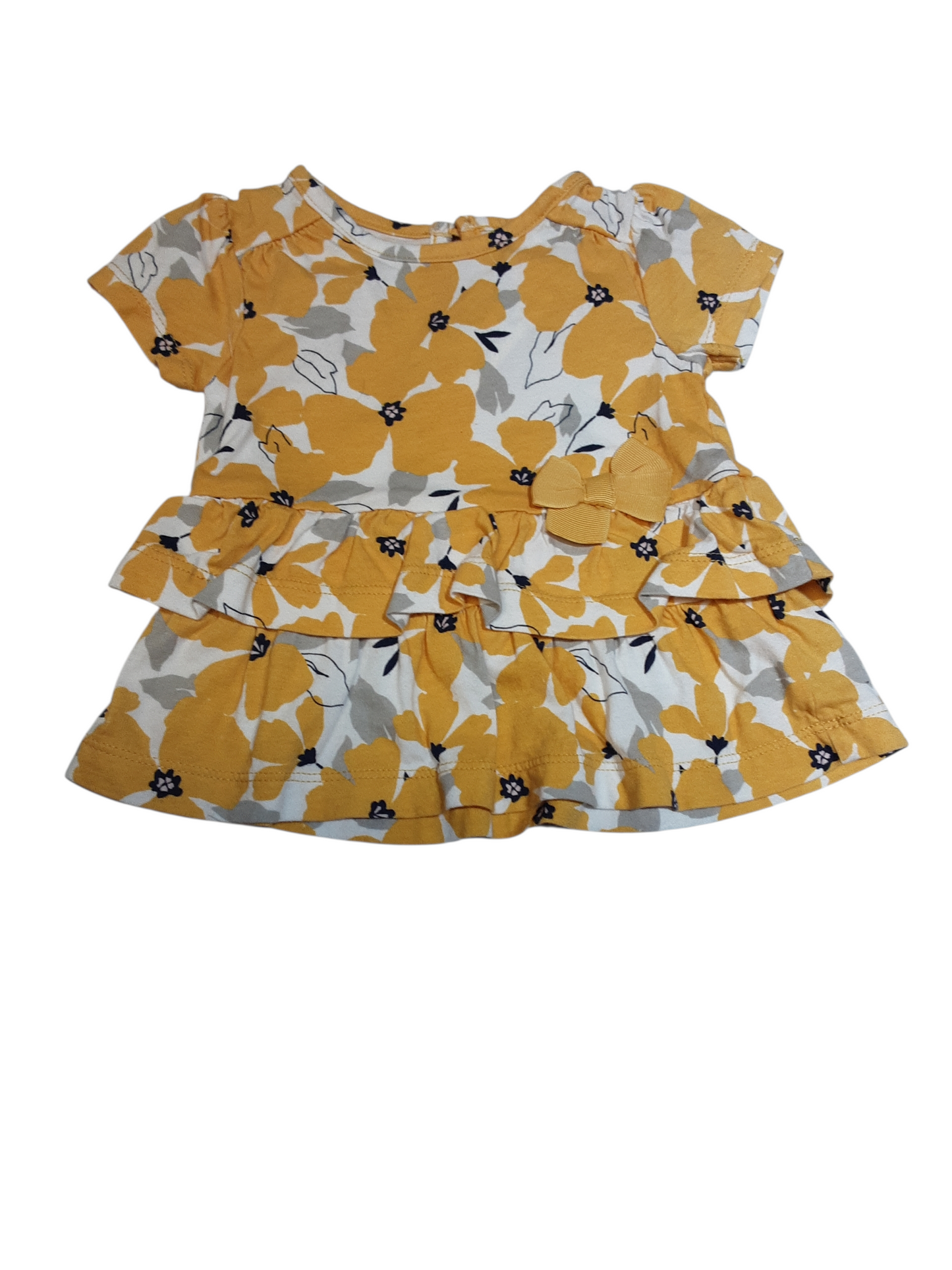 Yellow print Dress size 0-3months