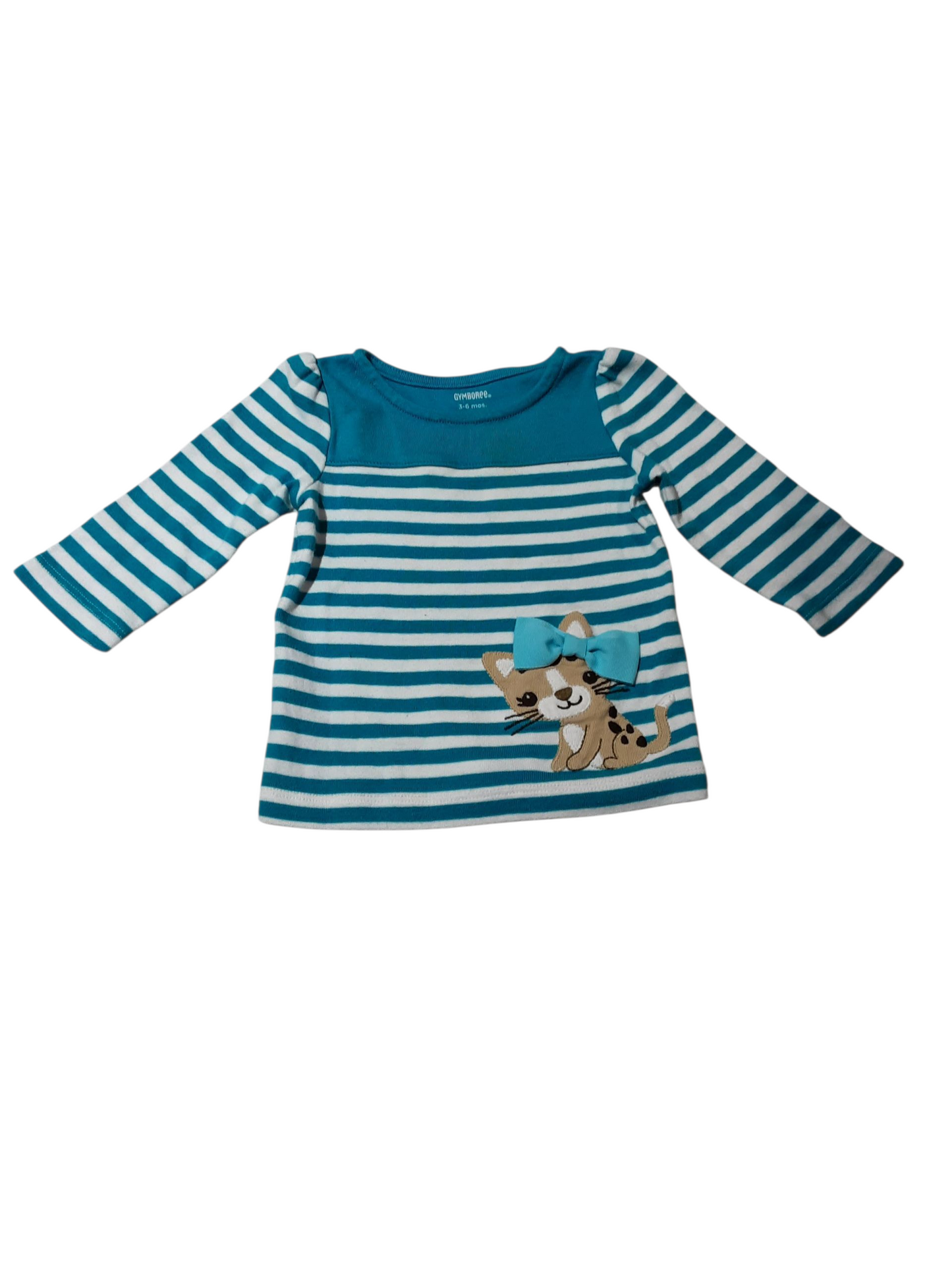 Stripey Kitty Ling Sleeve, size 3-6m