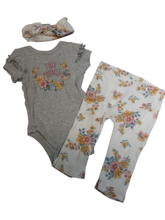3 pc spring outfit, size 6-9months