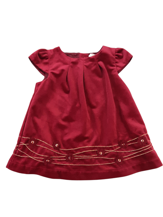 Soft velour holiday dress size 12months