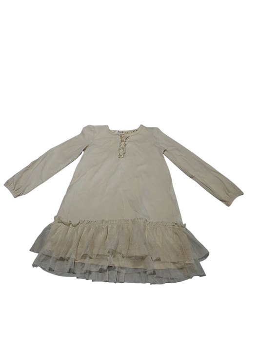 Cream Ruffle Dress, size 6
