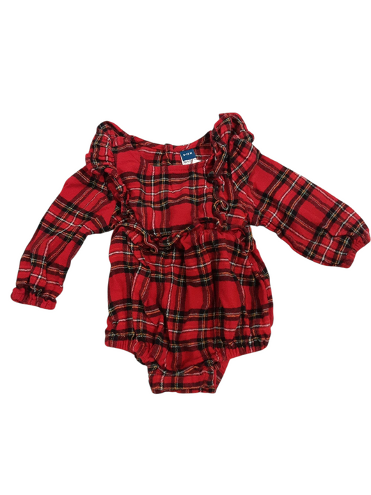 Plaid onsie romper, size 6-12months