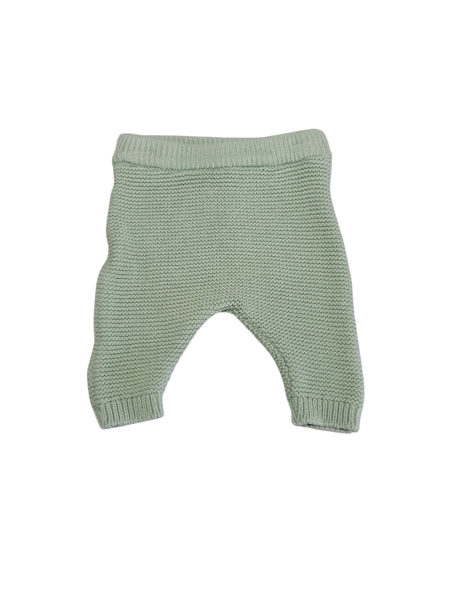 Green knit pants 0-3m