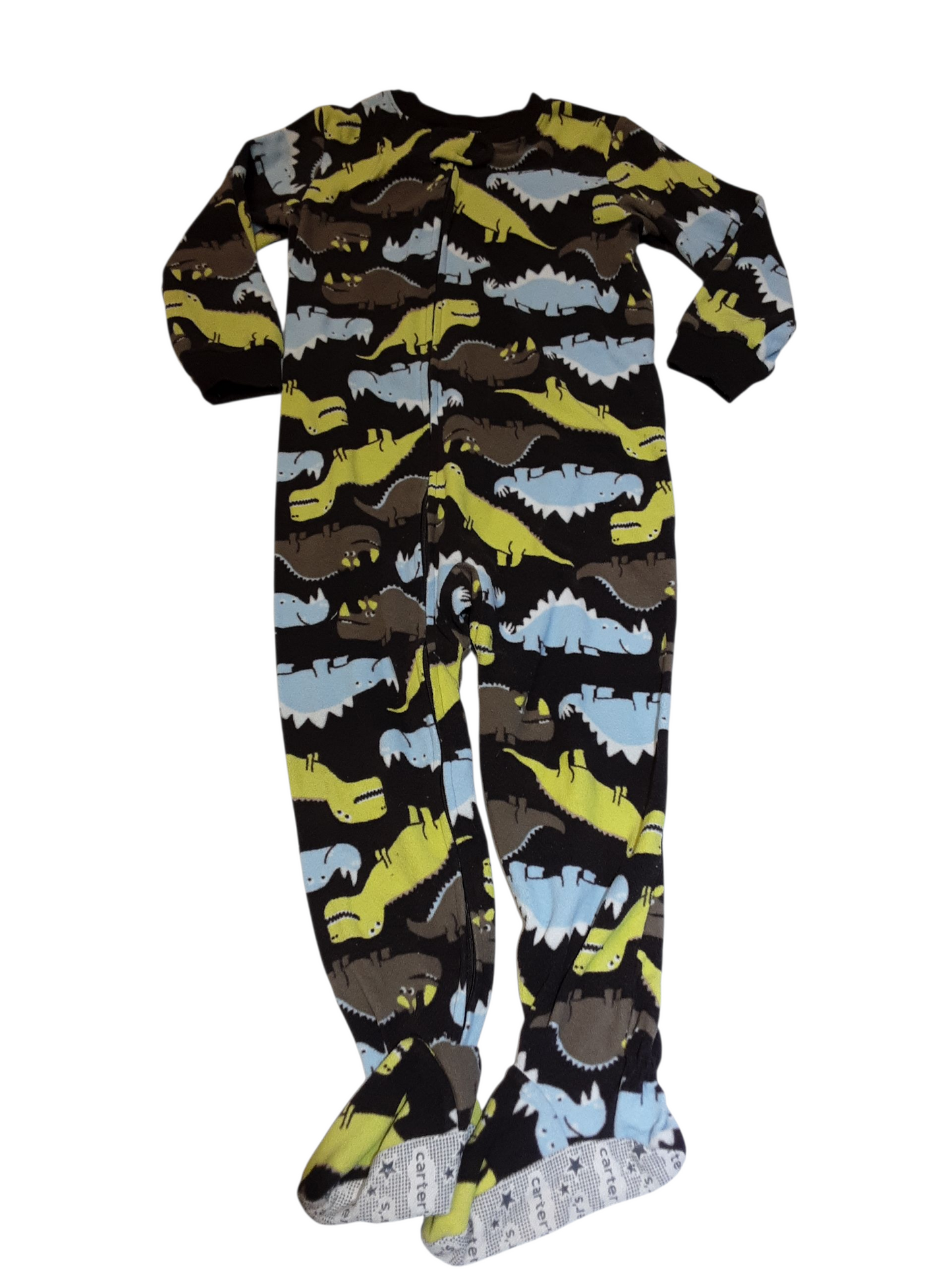 Brown Dinosaur Fleece Sleeper size 4yrs