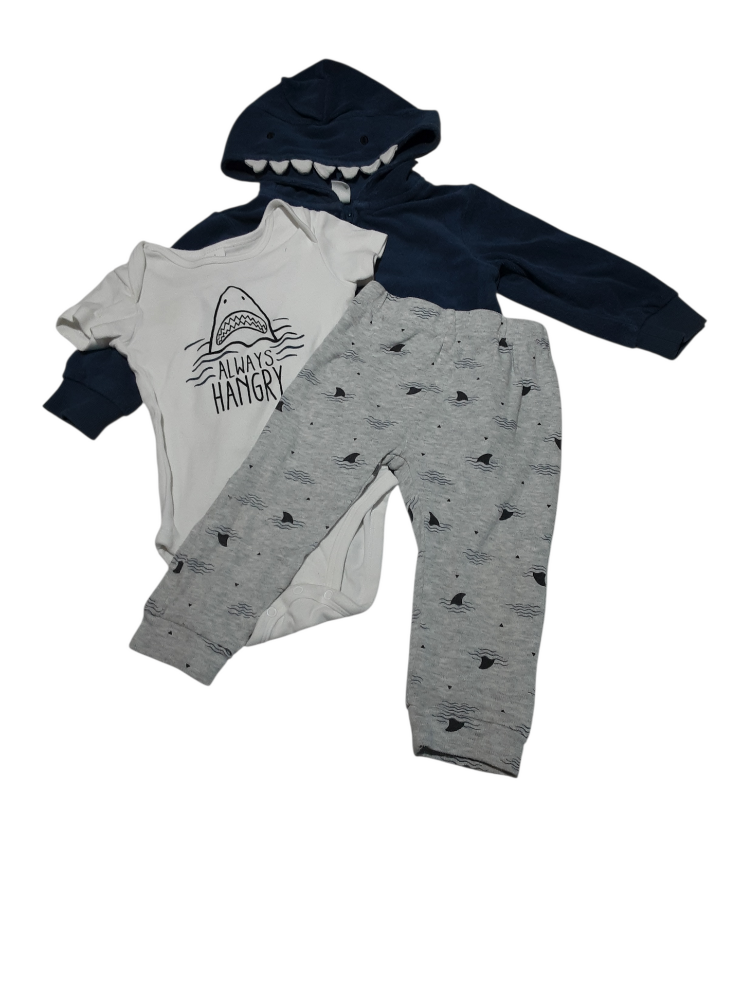 3pc Hangry Shark Set, size 18m